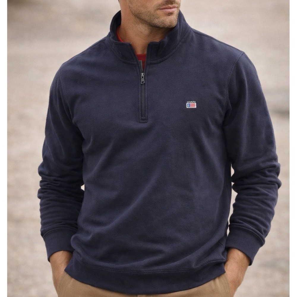 Ralph Lauren Chaps Everyday Fleece Navy Men's XL Quarter Zip Pullover